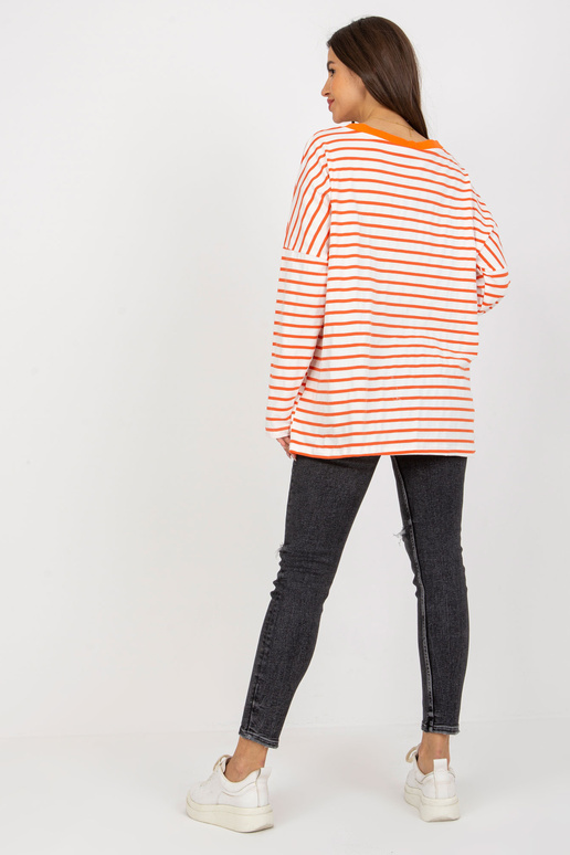 Oranžová a bílá volná proužkovaná...