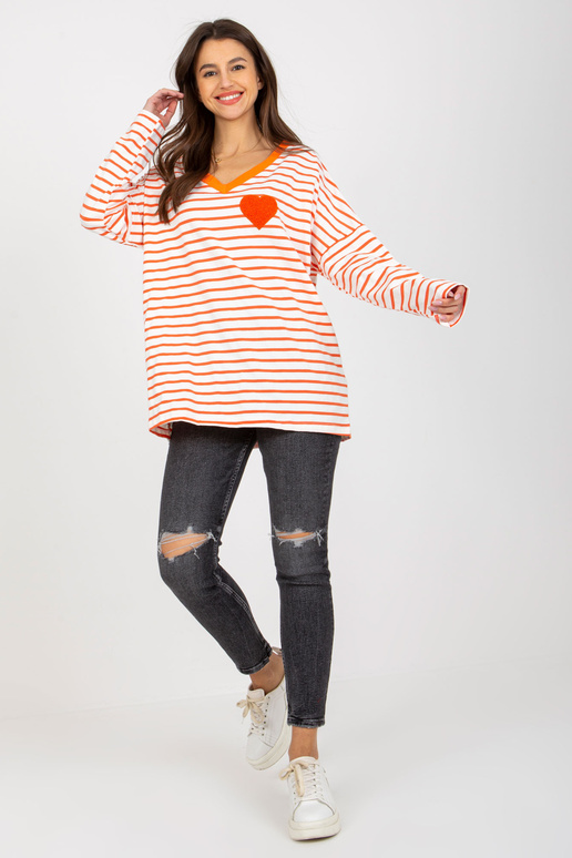 Oranžová a bílá volná proužkovaná...