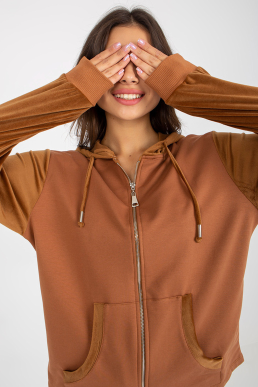 Světle hnědá kardiganová mikina s...