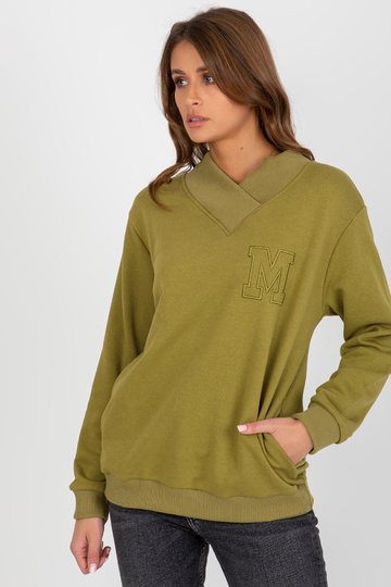 Olivová dámská mikina bez... 2