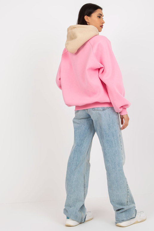 Růžová a béžová oversized basic mikina Růžová a béžová oversized basic mikina