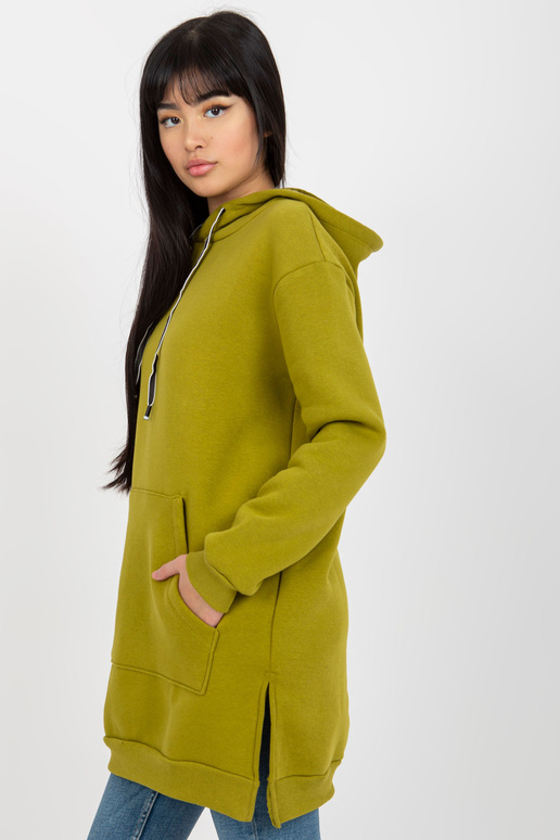 Olivová dlouhá mikina klokaní oversize Olivová dlouhá mikina klokaní oversize