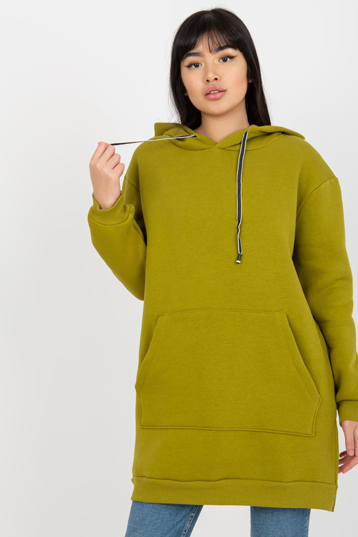 Olivová dlouhá mikina klokaní oversize Olivová dlouhá mikina klokaní oversize