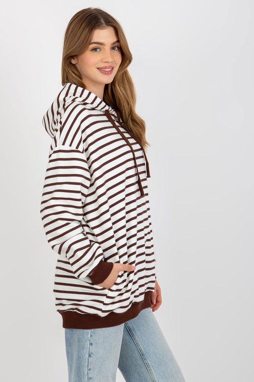 Tmavě hnědá a bílá volná pruhovaná...