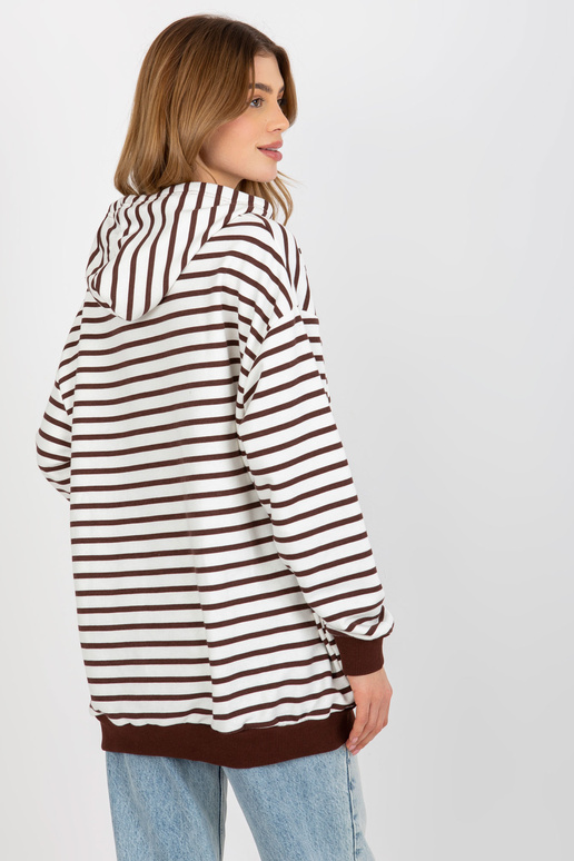 Tmavě hnědá a bílá volná pruhovaná...