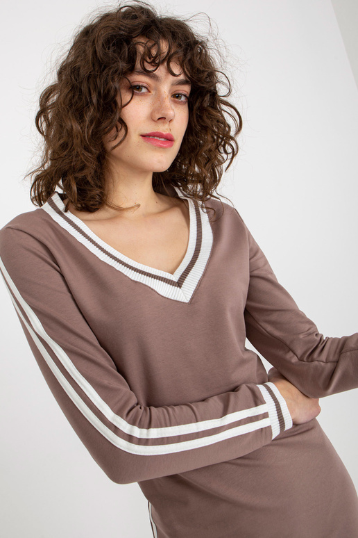 Hnědé teplákové šaty Midi s výstřihem... Hnědé teplákové šaty Midi s výstřihem...