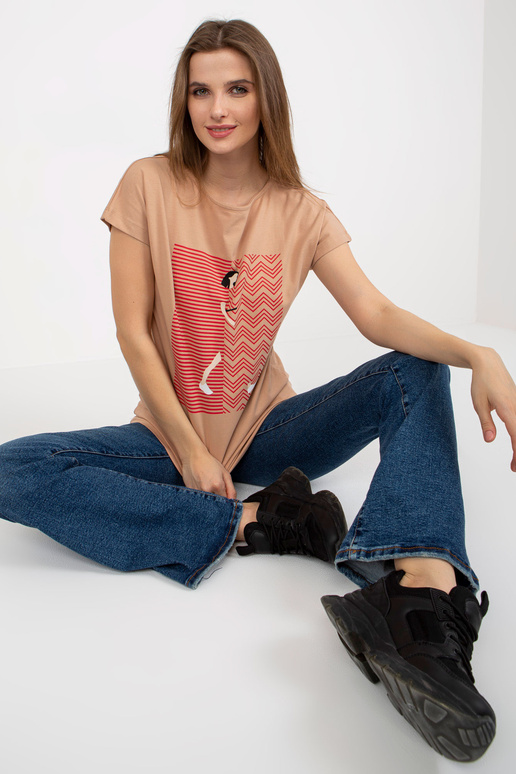 Dámské bavlněné tričko Camel s potiskem