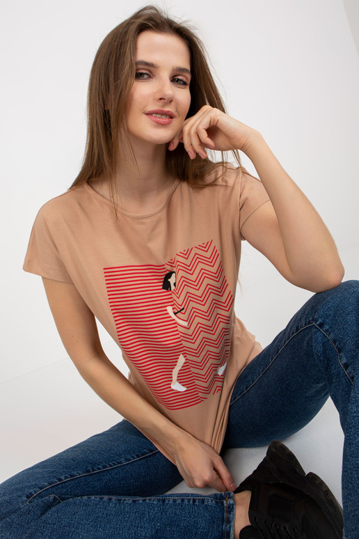 Dámské bavlněné tričko Camel s potiskem