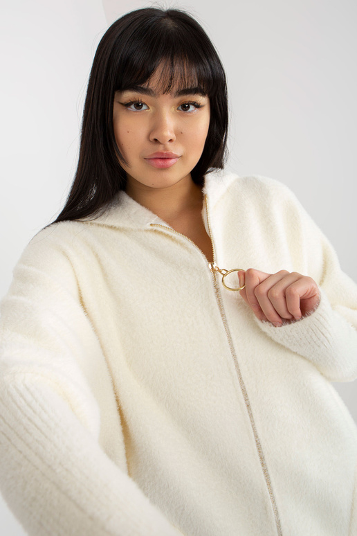 Ecru dámský kabát z alpaky s kapsami... Ecru dámský kabát z alpaky s kapsami...