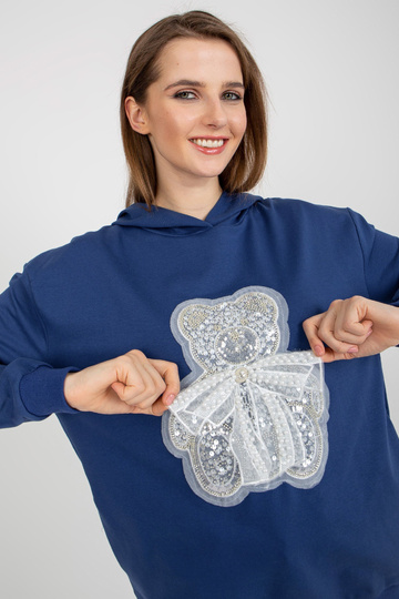 Tmavě modrá dámská mikina s...