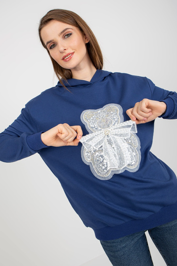 Tmavě modrá dámská mikina s... 2