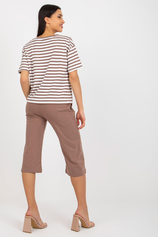 Hnědobílý dámský letní základní set s... Hnědobílý dámský letní základní set s...