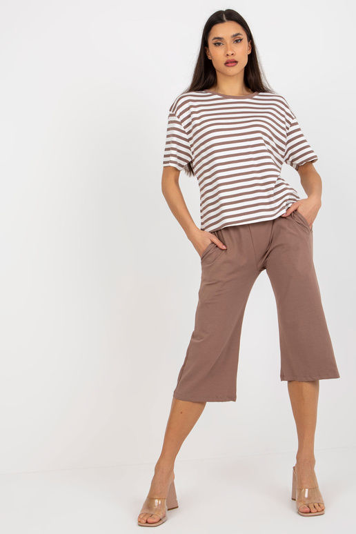 Hnědobílý dámský letní základní set s... Hnědobílý dámský letní základní set s...