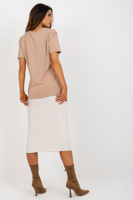 Tmavě béžové dámské tričko s...