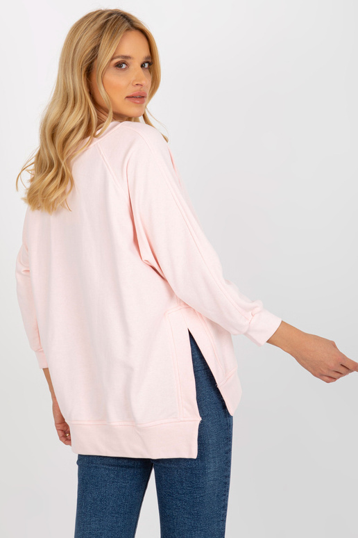 Světle růžová mikina basic klokanka s... Světle růžová mikina basic klokanka s...