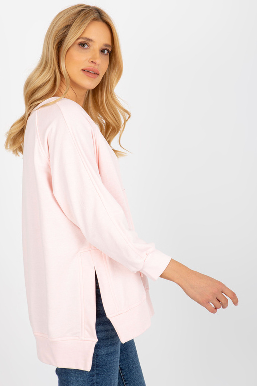 Světle růžová mikina basic klokanka s... Světle růžová mikina basic klokanka s...