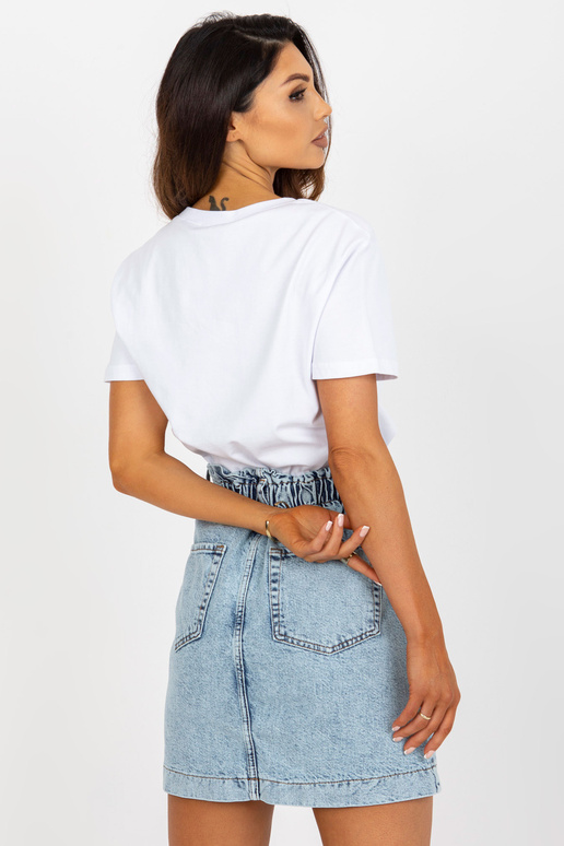 Bílé bavlněné dámské tričko s... Bílé bavlněné dámské tričko s...