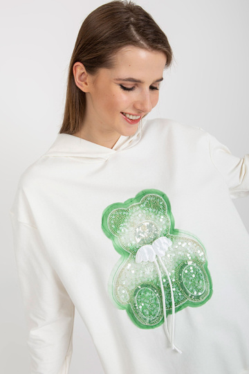 Ecru mikina s kapucí a...