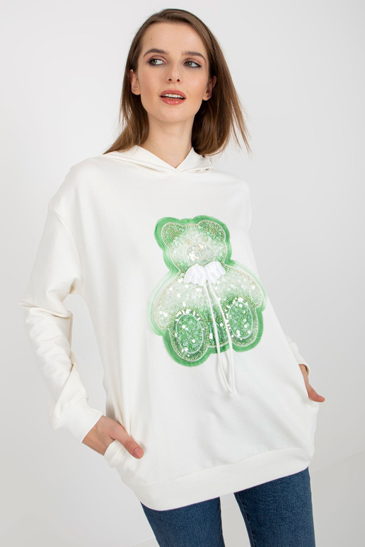 Ecru mikina s kapucí a plyšovým...