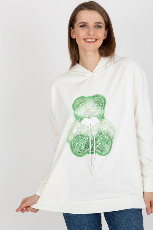 Ecru mikina s kapucí a plyšovým...