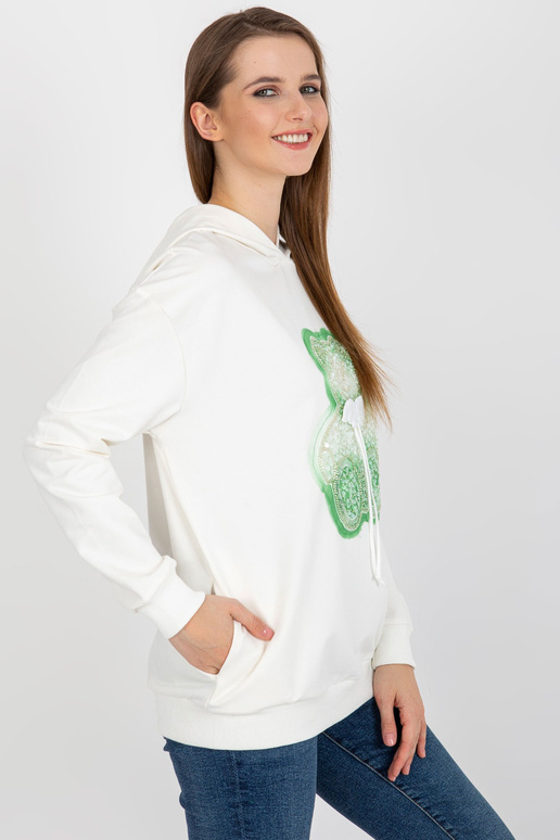 Ecru mikina s kapucí a plyšovým...