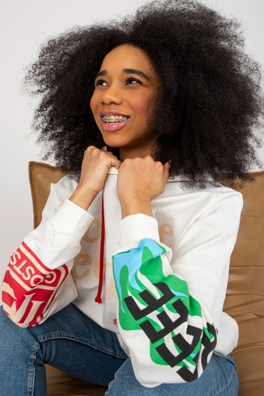 Ecru mikina s oversize potiskem Ecru mikina s oversize potiskem