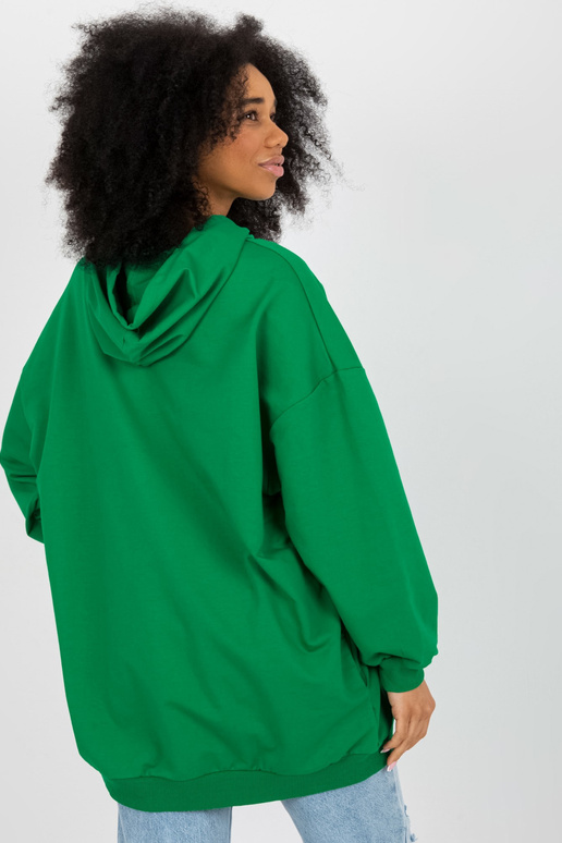 Zelená mikina s nápisy a mikinou Zelená mikina s nápisy a mikinou