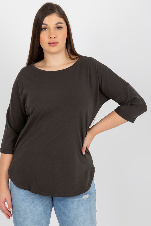 Khaki dlouhá halenka plus size basic... Khaki dlouhá halenka plus size basic...