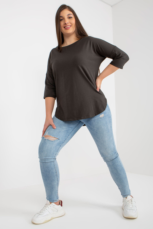 Khaki dlouhá halenka plus size basic... Khaki dlouhá halenka plus size basic...