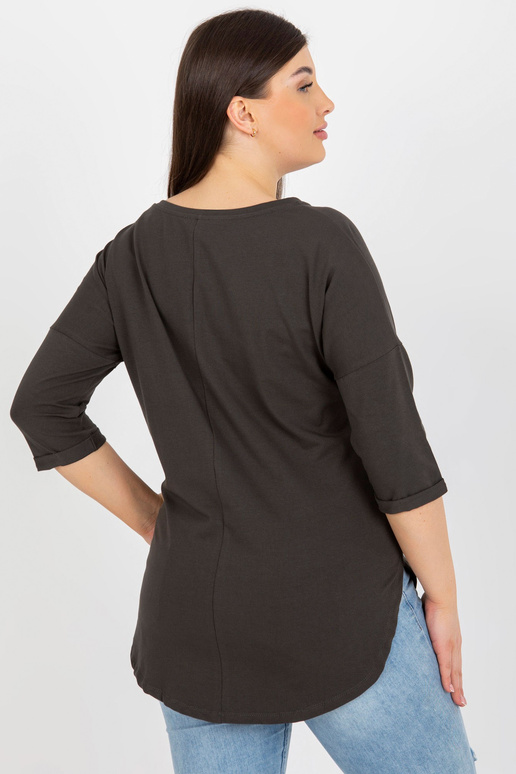 Khaki dlouhá halenka plus size basic... Khaki dlouhá halenka plus size basic...