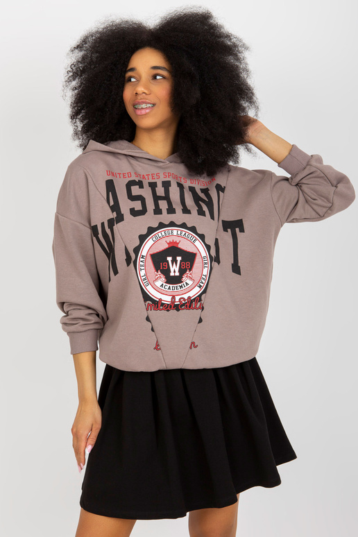 Hnědá dvoudílná mikina s kapucí Hnědá dvoudílná mikina s kapucí