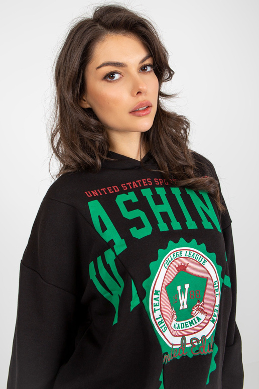 Černá dvoudílná tepláková souprava s... Černá dvoudílná tepláková souprava s...