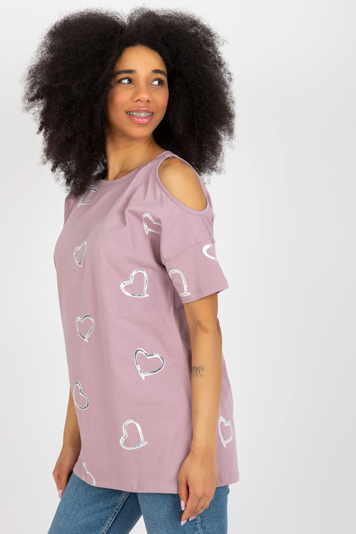 Světle fialová bavlněná halenka s... Světle fialová bavlněná halenka s...