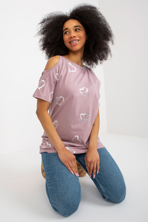 Světle fialová bavlněná halenka s... Světle fialová bavlněná halenka s...