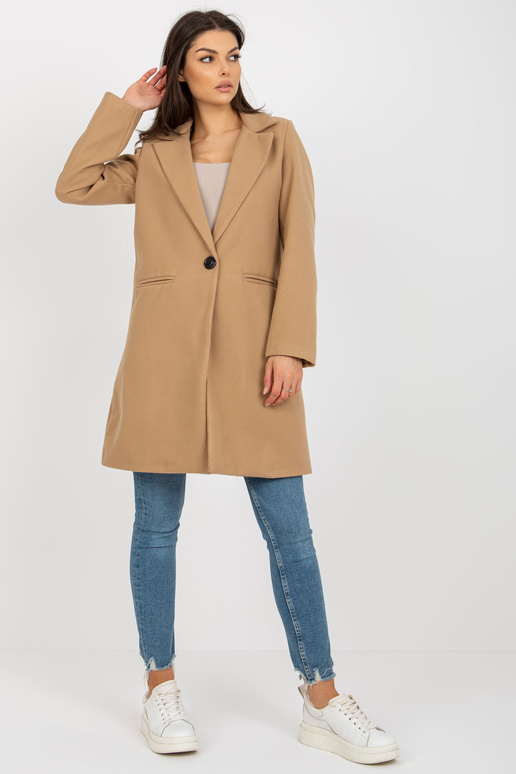 Camel kabát se zapínáním na jeden... Camel kabát se zapínáním na jeden...