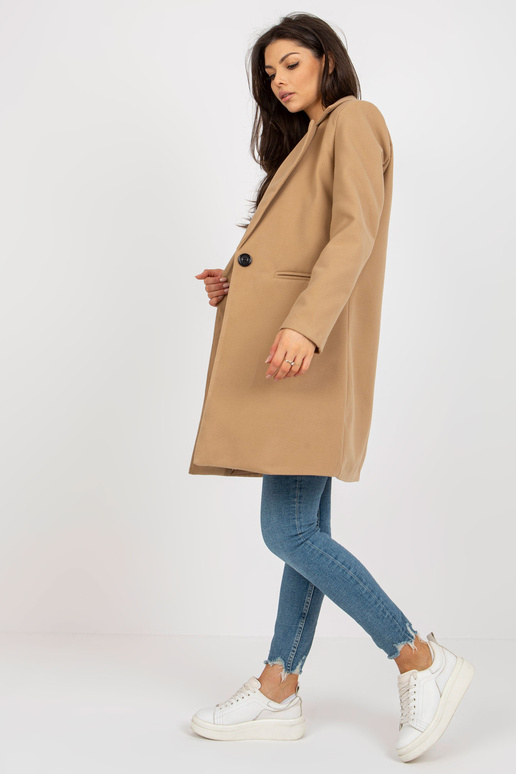 Camel kabát se zapínáním na jeden... Camel kabát se zapínáním na jeden...