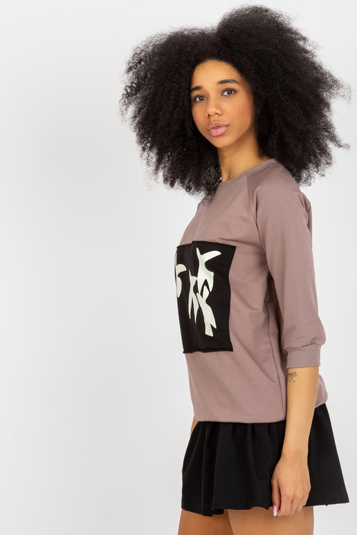 Hnědá dámská mikina s krátkou sukní