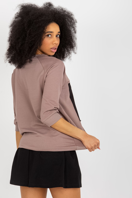 Hnědá dámská mikina s krátkou sukní