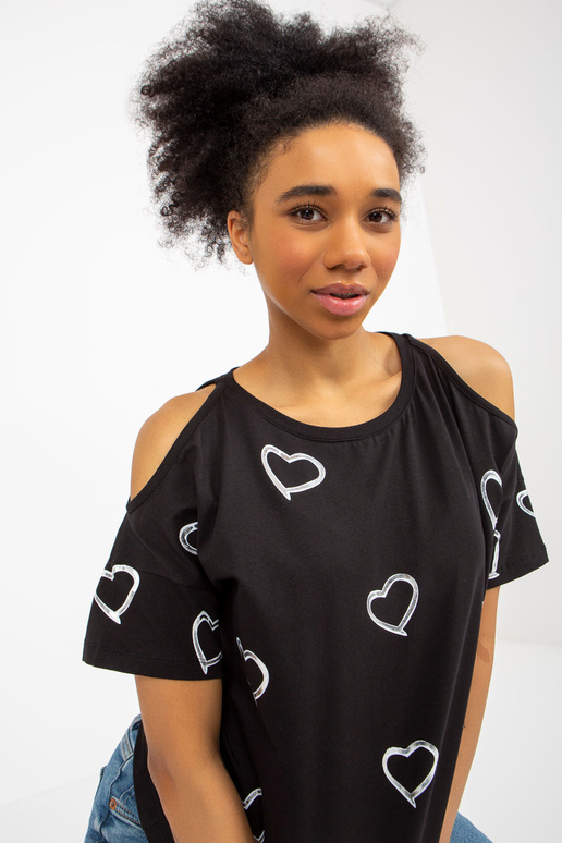 Černá dámská halenka s krátkým rukávem