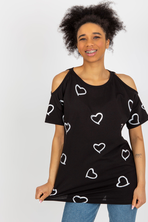 Černá dámská halenka s krátkým rukávem