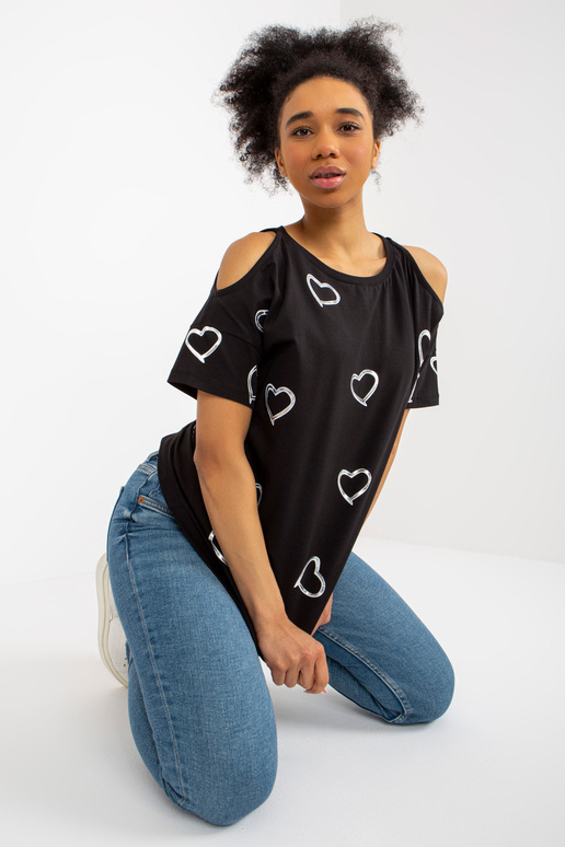 Černá dámská halenka s krátkým rukávem