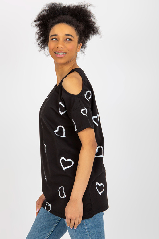 Černá dámská halenka s krátkým rukávem