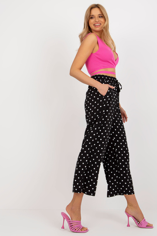 Černé látkové palazzo kalhoty v...