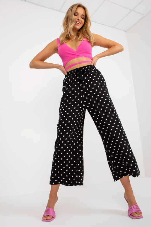 Černé látkové palazzo kalhoty v...