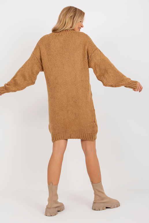 Velbloudí oversize pletené šaty s...