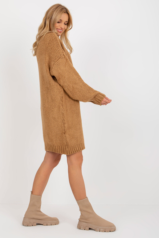 Velbloudí oversize pletené šaty s...