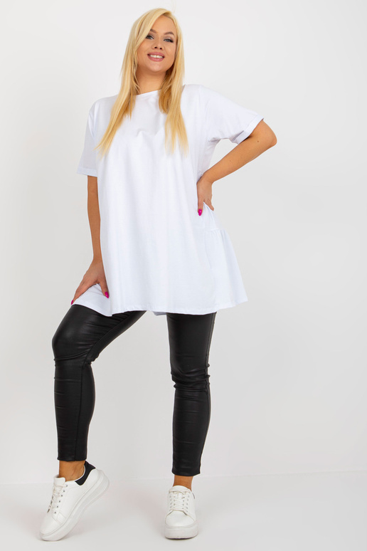 Bílá dlouhá halenka plus size basic s...