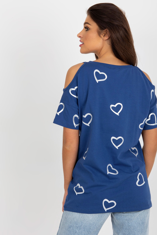 Tmavě modrá dámská halenka s potiskem... Tmavě modrá dámská halenka s potiskem...