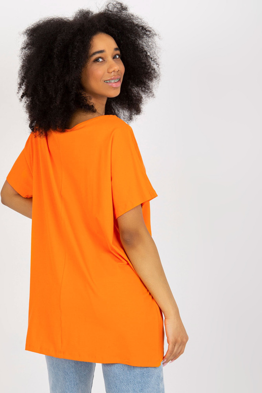 Oranžová viskózová základní halenka s...