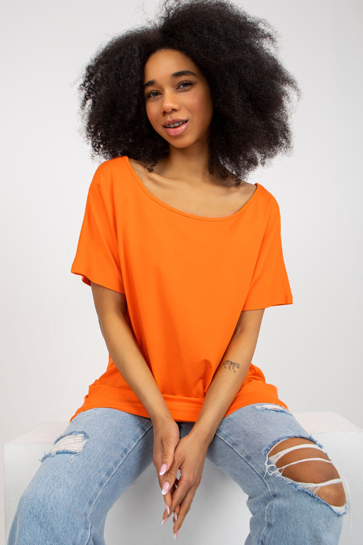 Oranžová viskózová základní halenka s...